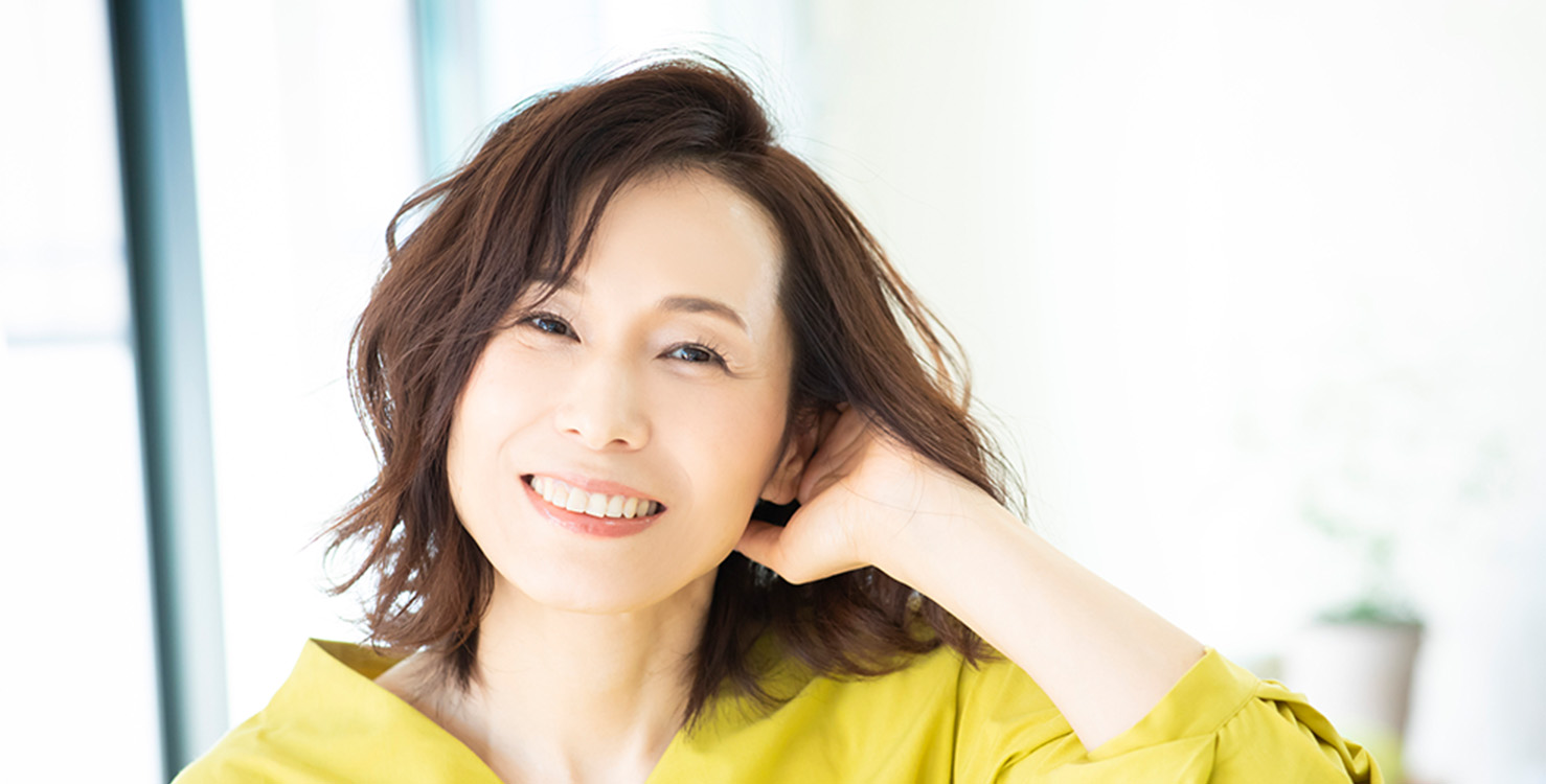 ミディアムヘアの女性